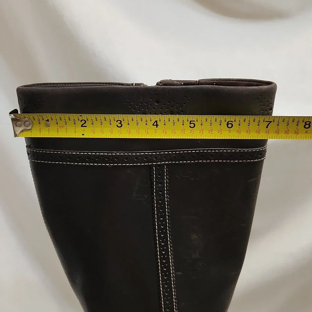 Timberland Tall Wingtip Leather Heeled Boots (W Size 7.5) - Picture 14 of 16